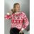 Svetr vánoční úpletový dlouhý rukáv dámský (S/M/L ONE SIZE) ITALSKÁ MÓDA IMWH25002/DUR červená S/M/L