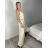 Súprava elegantné letní top a nohavice dámske (S/M/L ONE SIZE) TALIANSKA MÓDA IMPVN251113/DU S/M/L béžová