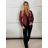 Bunda ekokoženková dlouhý rukáv dámská (S/M ONE SIZE) ITALSKÁ MÓDA IMD23709