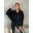 Bunda oversize dlouhý rukáv dámská (S/M/L ONE SIZE) ITALSKÁ MÓDA IMD25232/DR S/M/L Černá