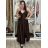 Šaty dlouhé elegantní na ramínka dámské AMANDA (S/M/L ONE SIZE) ITALSKá MODA IM323022/DUR hnědá, S/M/L