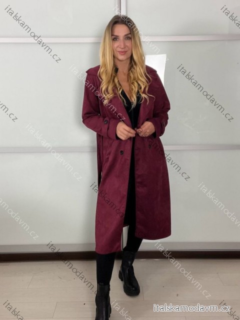 Kabát slabý dlouhý rukáv dámský (S/M/L ONE SIZE) ITALSKÁ MÓDA IMWCA251112/DU S/M/L vínová