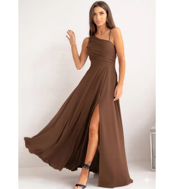 Šaty dlouhé společenské na ramínka dámské nadrozměr MONACO (34-44) POLSKÁ MÓDA PMLAM25001420-1