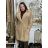 Kabát beránkový teddy  oversize na knoflíky dlouhý rukáv dámský (M/L/XL ONE SIZE) INDICKÁ MÓDA IMWHA251112/DU M/L/XL béžová