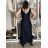 Šaty elegantní společenské dlouhé na ramínka dámské (L/XL ONE SIZE) ITALSKÁ MÓDA IM325100/DUR L/XL vínová