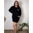 Šaty krátké volnočasové teplé oversize dlouhý rukáv dámské LA (M/L/XL ONE SIZE) ITALSKÁ MÓDA IMD25204