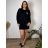 Šaty krátké volnočasové teplé oversize dlouhý rukáv dámské LA (M/L/XL ONE SIZE) ITALSKÁ MÓDA IMD25204