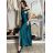 Šaty společenské dlouhé carmen na ramínka dámské ADELE (M/L/XL ONE SIZE) ITALSKá MóDA IM4251147/DUR M/L/XL tyrkysová