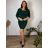 Šaty elegantní pouzdrové 3/4 rukáv dámské (2XL-4XL) ITALSKÁ MÓDA IMM23M23121XL-2/DUR 3XL zelená smaragdová