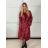 Kabát koženkový oversize s páskem dlouhý rukáv dámský TARA (S/M/L ONE SIZE) ITALSKÁ MÓDA IMWCA251111/DU S/M/L vínová