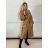 Kabát koženkový oversize s páskem dlouhý rukáv dámský TARA (S/M/L ONE SIZE) ITALSKÁ MÓDA IMWCA251111/DU S/M/L hnědá