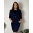 Bolerko dlouhý rukáv dámský nadrozměr (38-50) POLSKÁ MóDA PMF251111C/DUR 50 tmavě modrá
