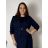 Bolerko dlhý rukáv dámsky nadrozměr (38-50) POLSKÁ MÓDA PMF251111C/DUR 46 tmavo modrá