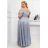 Šaty dlouhé společenské třpytivé na ramínka dámské nadrozměr VALENTINE (34-48) POLSKÁ MÓDA PMLAM25001117-9