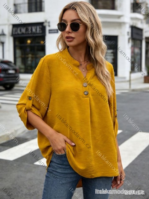 Tunika elegantní 3/4 dlouhý rukáv dámská nadrozměr (48/50/52 ONE SIZE) ITALSKÁ MÓDA IM426004