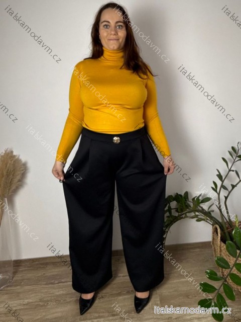 Kalhoty elegantní dámské nadrozměr STELA (50/52/54 ONE SIZE) ITALSKÁ MÓDA IM4261115/DU