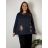 Tunika dlouhý rukáv dámská nadrozměr KARIN (XL-4XL) POLSKÁ MóDA PMWG23KARIN/DU 4XL tmavě modrá