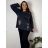 Tunika dlouhý rukáv dámská nadrozměr KARIN (XL-4XL) POLSKÁ MóDA PMWG23KARIN/DU 4XL tmavě modrá