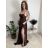 Šaty elegantní společenské dlouhé na ramínka dámské CHAIRA (S/M/L ONE SIZE) ITALSKÁ MÓDA IM3252001/DUR vínová S/M/L