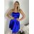 Šaty elegantní společenské na ramínka dámské Lolita (XS/S ONE SIZE) ITALSKá MóDA IM322461/DUR sv. modrá XS/S