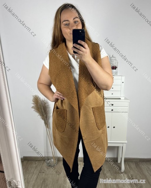 Vesta s beránkem dámská nadrozměr (XL/2XL/3XL ONE SIZE) ITALSKá MóDA IM723049