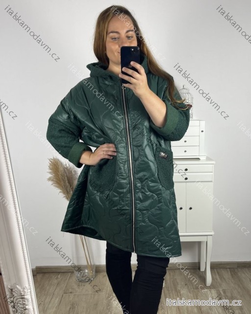 Kabát slabý s beránkem dámský nadrozměr (3XL/4XL/5XL ONE SIZE) ITALSKÁ MÓDA IM723051