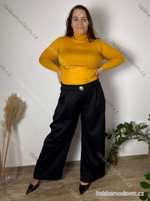 Kalhoty elegantní dámské nadrozměr STELA (50/52/54 ONE SIZE) ITALSKÁ MÓDA IM4261115