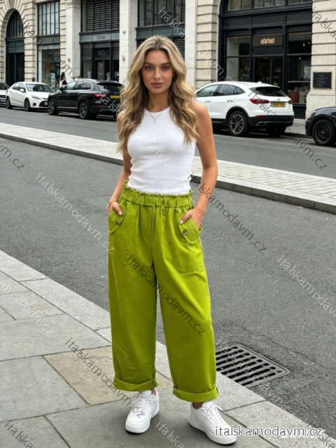 Kalhoty volnočasové dámské nadrozměr (46/48/50 ONE SIZE) ITALSKÁ MÓDA IM426013