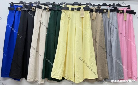 Sukně dlouhá s kapsami a páskem dámská nadrozměr (40/42/44 ONE SIZE) ITALSKÁ MÓDA IM426014