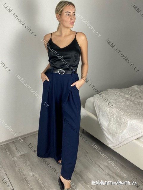 Kalhoty dlouhé elegantní oversize s páskem dámské (S/M/L ONE SIZE) ITALSKÁ MÓDA IMSM26005