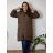 Bunda podzimní s kapucí na zip dlouhý rukáv dámská nadrozměr (52/54/56 ONE SIZE) ITALSKÁ MÓDA IM425531