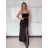 Šaty dlouhé společenské na ramínka dámské TEREZIA (S/M ONE SIZE) ITALSKÁ MÓDA IMPMD2645638/DU S/M Černá