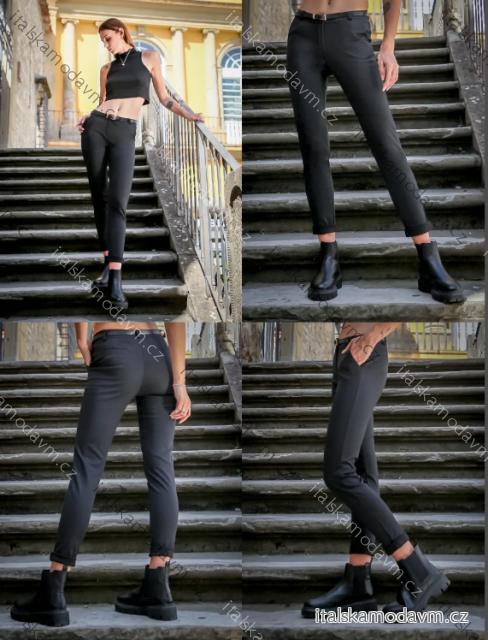 Kalhoty s páskem dámské nadrozměr (S-2XL)  ITALSKÁ MÓDA IMPLI252808