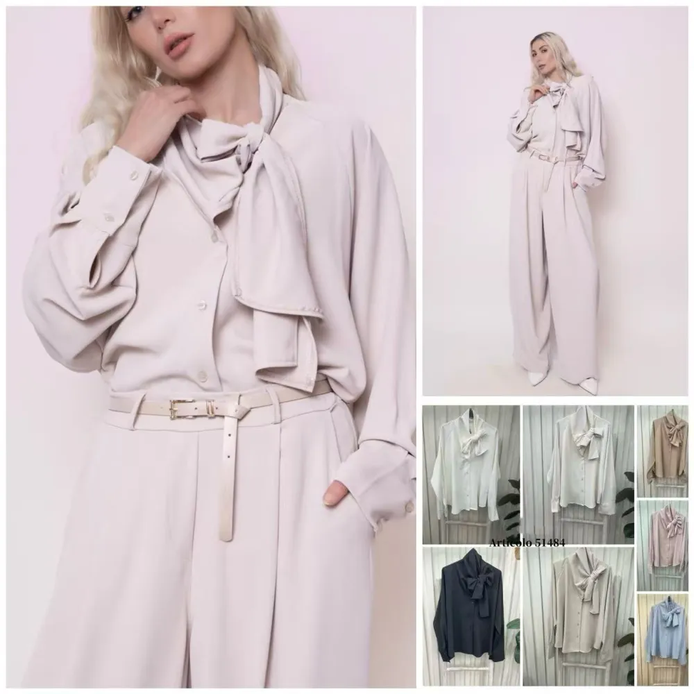 Košile elegantní dlouhý rukáv dámská (S/M/L ONE SIZE) ITALSKÁ MÓDA IMPLI2651484