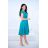 Šaty společenské krátký rukáv dámské (36-54) POLSKÁ MÓDA PMLMR23ROXANA-7/DUR 42 tyrkysová