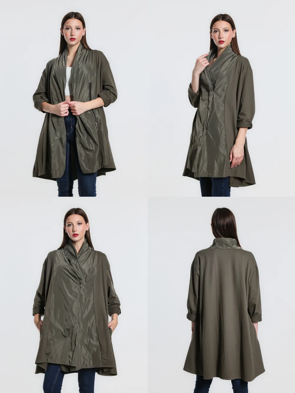 Bunda prodloužená slabá dlouhý rukáv dámská (S/M/L ONE SIZE) ITALSKÁ MÓDA IMPLI2690631