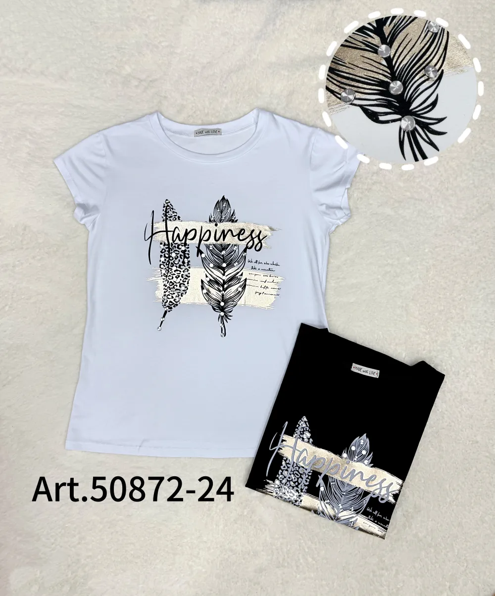 Tričko krátký rukáv dámské (S/M/L ONE SIZE) ITALSKÁ MÓDA IMPLI2550872-24