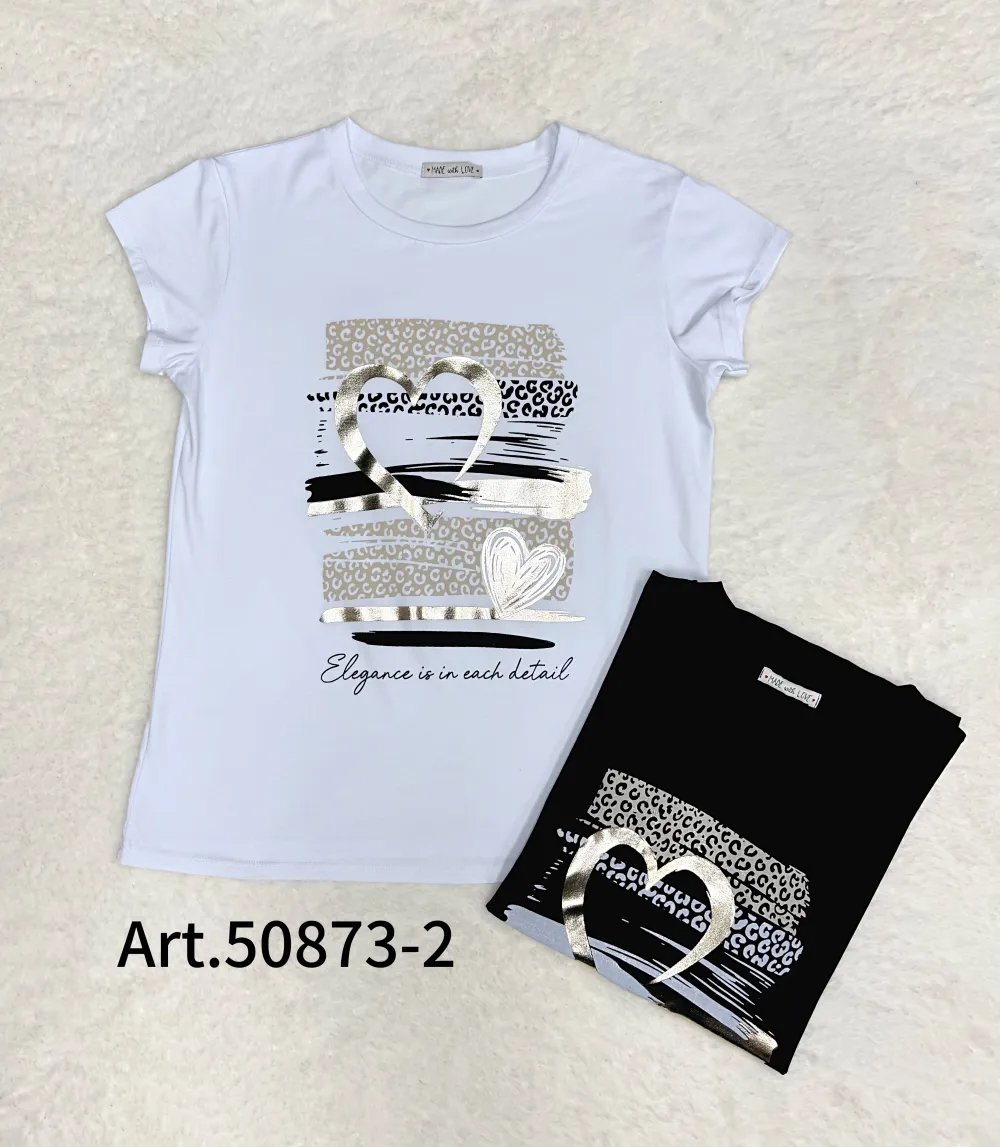 Tričko krátký rukáv dámské (S/M/L ONE SIZE) ITALSKÁ MÓDA IMPLI2650873-2