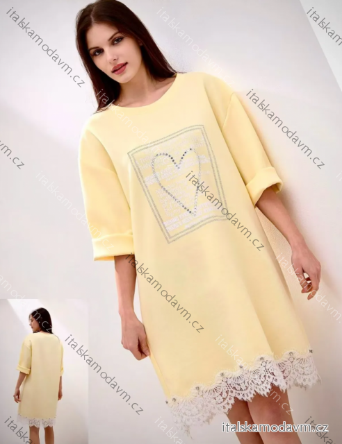 Tunika teplá krajková 3/4 dlouhý rukáv dámská (S/M/L ONE SIZE) ITALSKÁ MÓDA IMPLI2617076
