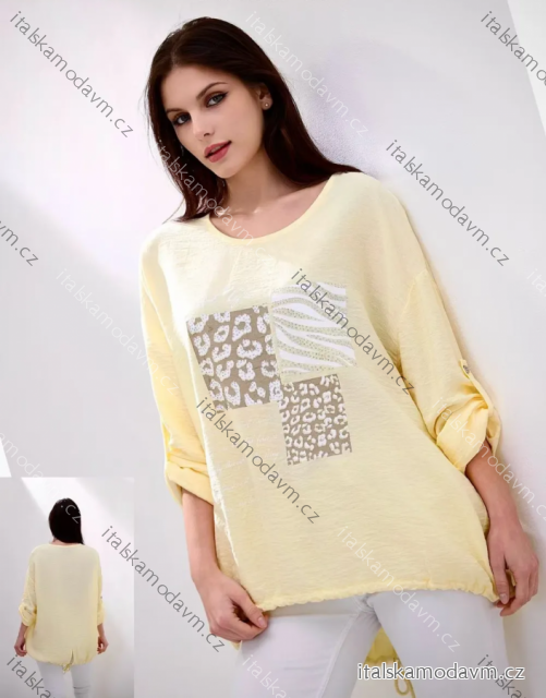 Tunika stahovací 3/4 dlouhý rukáv dámská (S/M/L ONE SIZE) ITALSKÁ MÓDA IMPLI2690114