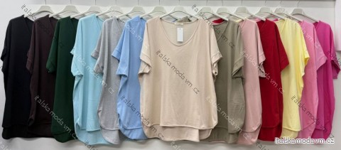 Tričko krátký rukáv dámské nadrozměr (54/56/58 ONE SIZE) ITALSKÁ MÓDA IM426034