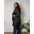 Bunda slabá šusťáková s kapucí na zip dlouhý rukáv dámská nadrozměr VIOLA  (50/52/54 ONE SIZE) ITALSKÁ MÓDA IMD25175/DUR 50/52/54 Černá