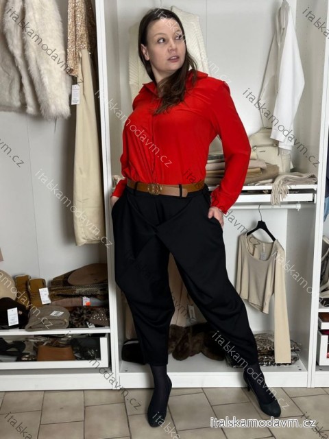 Kalhoty volnočasové tříčtvrteční 3/4 krátké dámské (S/ML ONE SIZE) ITALSKÁ MÓDA IM426008/DU -   Černá -   S/M/L