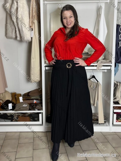 Sukně dlouhá skládaná dámská (S/M/L ONE SIZE) ITALSKÁ MÓDA IM426033/DU
