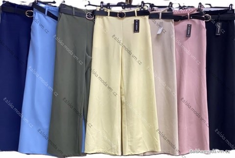 Kalhoty elegantní s páskem dámské nadrozměr (42/44/46 ONE SIZE) ITALSKÁ MÓDA IMC26003