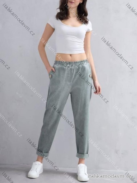 Kalhoty strečové tříčtvrteční 3/4 krátké dámské nadrozměr (40/42/44 ONE SIZE) ITALSKÁ MÓDA IMC26018