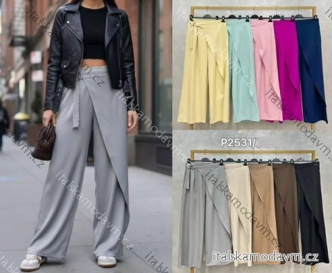 Kalhoty dlouhé letní dámské nadrozměr (42/44/46 ONE SIZE) ITALSKÁ MÓDA IMC26023