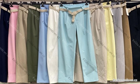 Kalhoty dlouhé elegantní s páskem dámské (S/M/L ONE SIZE) ITALSKÁ MÓDA IMC26024