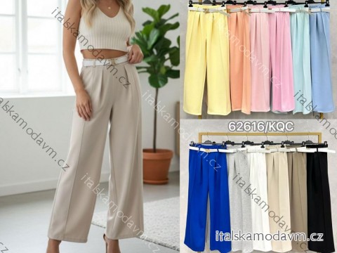 Kalhoty elegantní s páskem dámské  (S/M/L ONE SIZE) ITALSKÁ MÓDA IMC26034