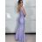 Šaty extra dlhé elegantné spoločenské trblietavé carmen dámske (XS/S ONE SIZE) TALIANSKA MÓDA IMM22FUZZY/DUR růžová XS/S